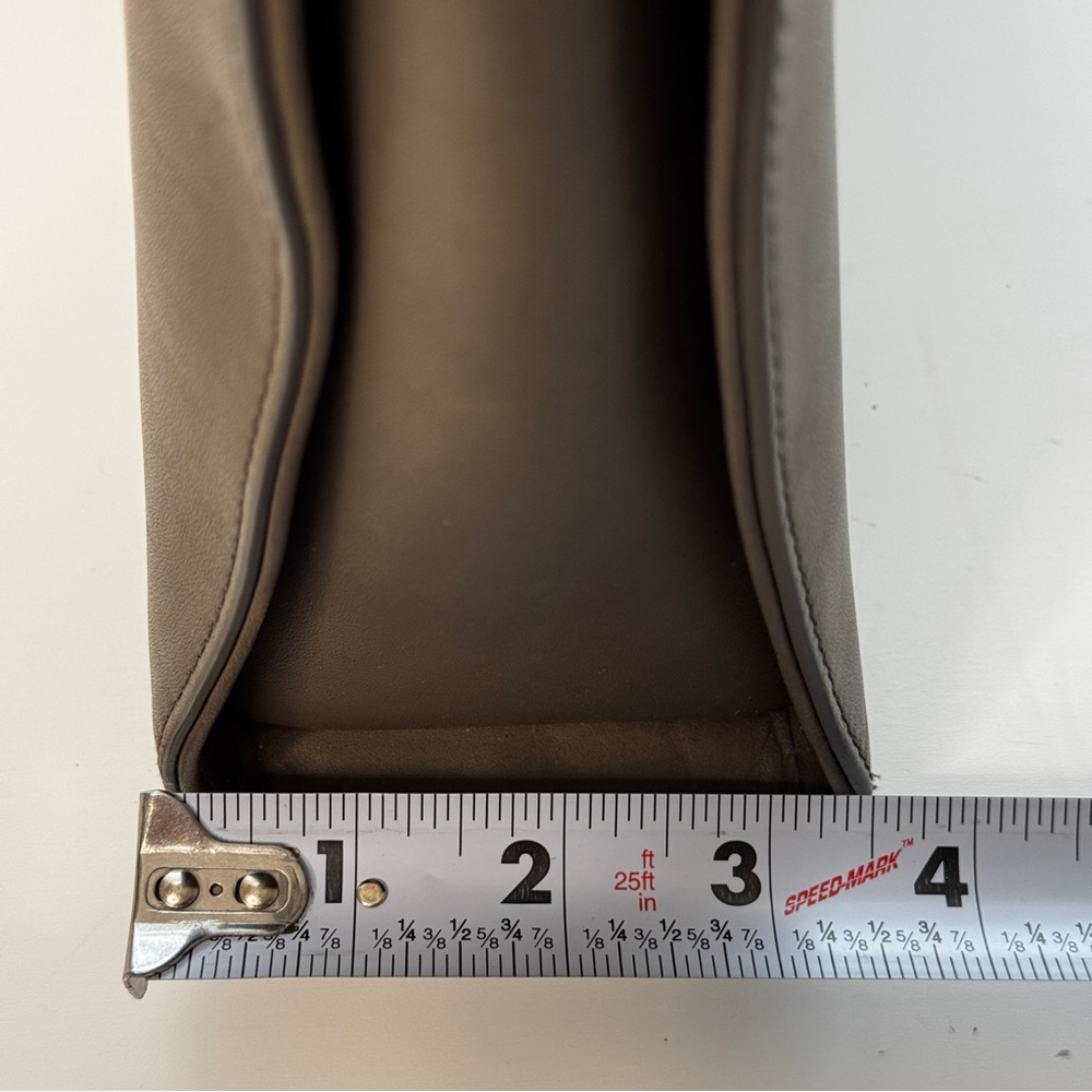 Skagen Structured Pewter Gray Leather Tote Bag Katryn Top Handle - Picture 6 of 16